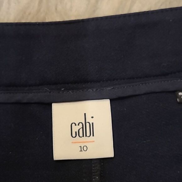 Cabi womens navy blue rayon stretch pants wirh front seam size 10 - Picture 3 of 6